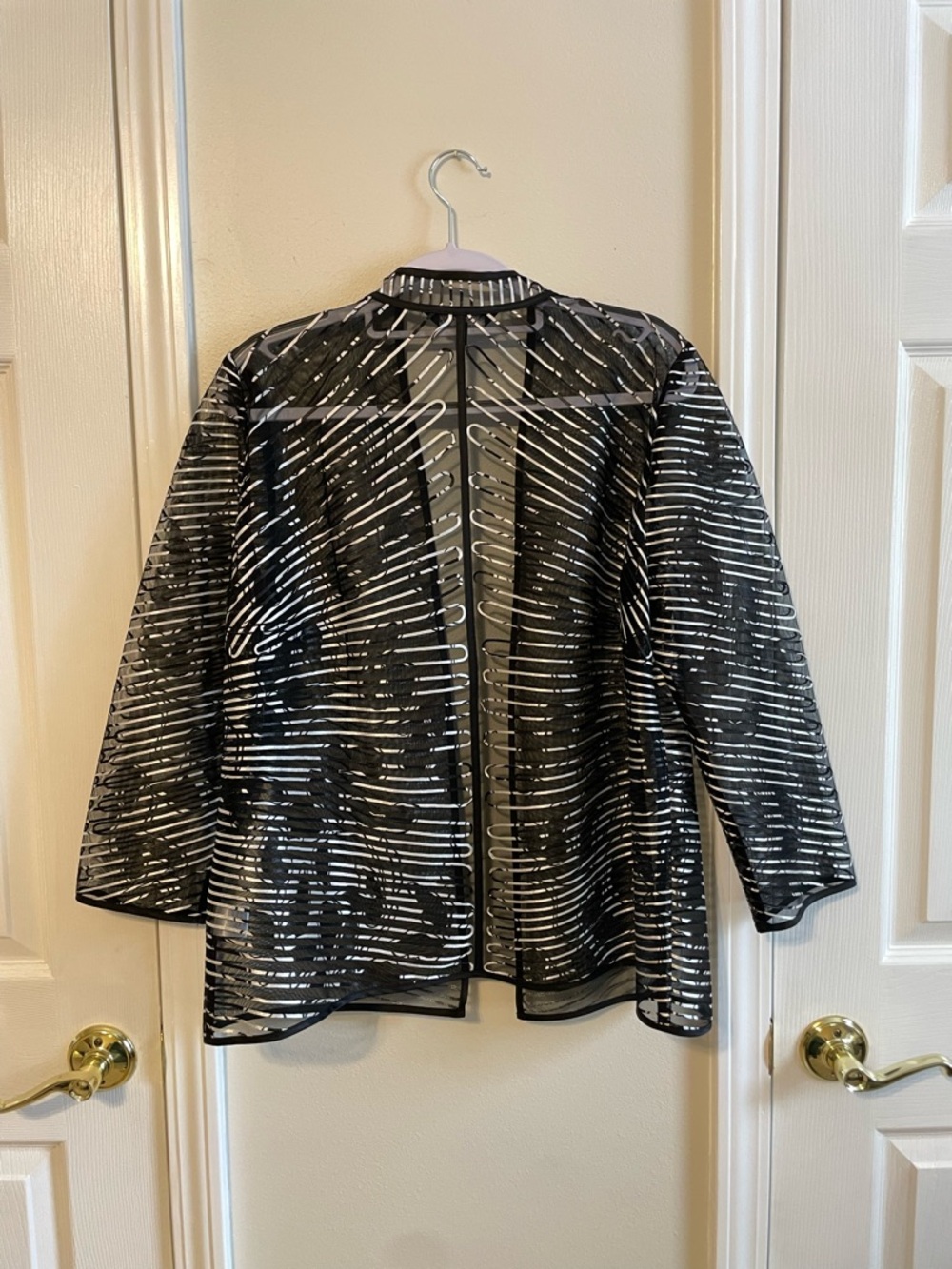 Ming Wang Black Sheer Blazer, Size M - Picture 3 of 6